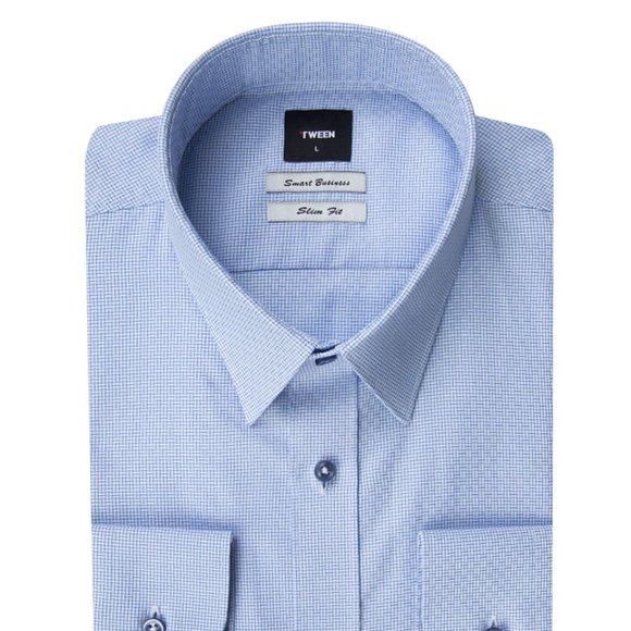 TWEEN Blue Patterned Dress Shirt (Slim Fit) - Picture 1 of 4